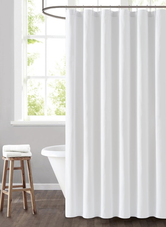 TRULY SOFT Everyday White Shower Curtain, Solid Color Themed, Oeko-TEX Certified - Image 1